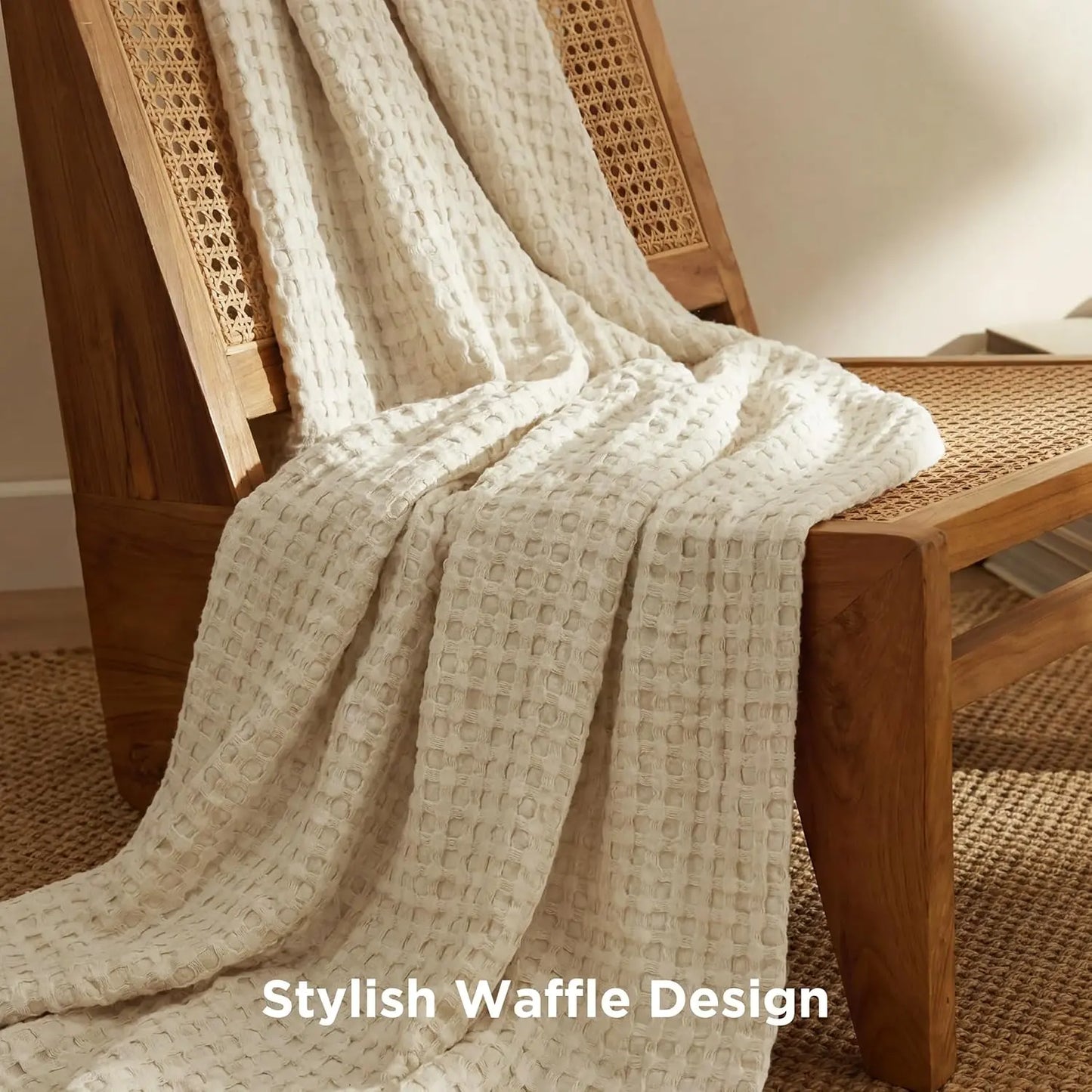 Cooling Bamboo Waffle Throw Blanket