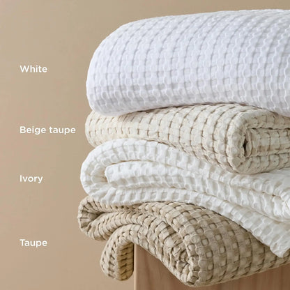 Cooling Bamboo Waffle Throw Blanket