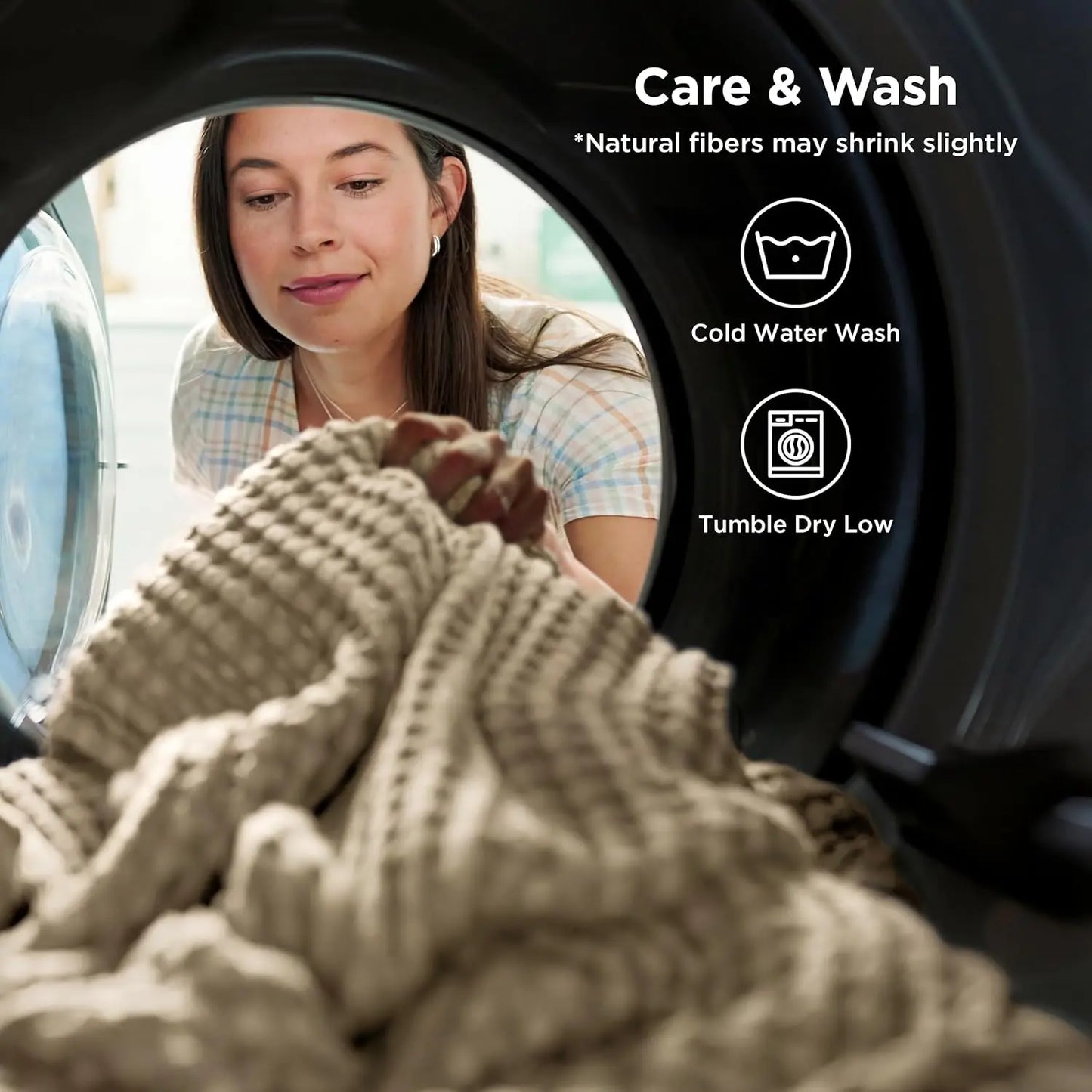 Cooling Bamboo Waffle Throw Blanket
