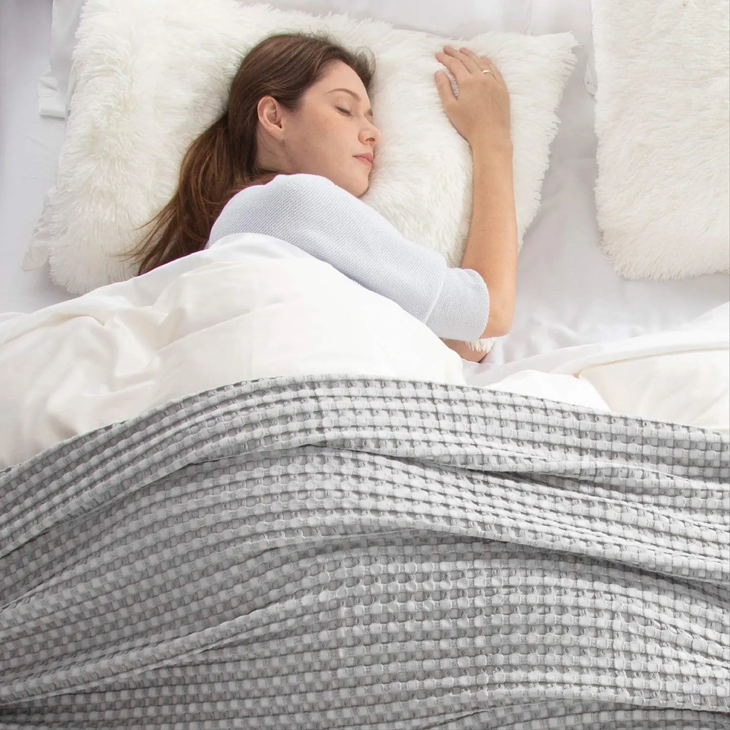 Cooling Bamboo Waffle Throw Blanket