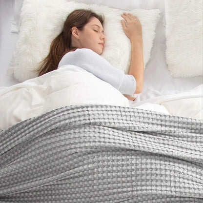 Cooling Bamboo Waffle Throw Blanket