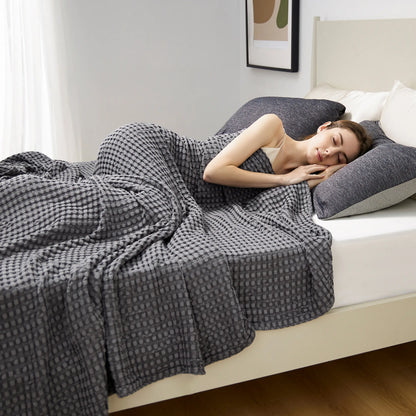 Cooling Bamboo Waffle Throw Blanket
