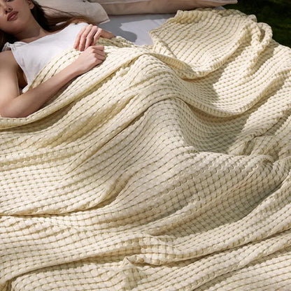 Cooling Bamboo Waffle Throw Blanket