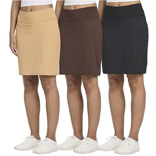 3-Pack Women's 20" Knee-Length Athletic Skorts
