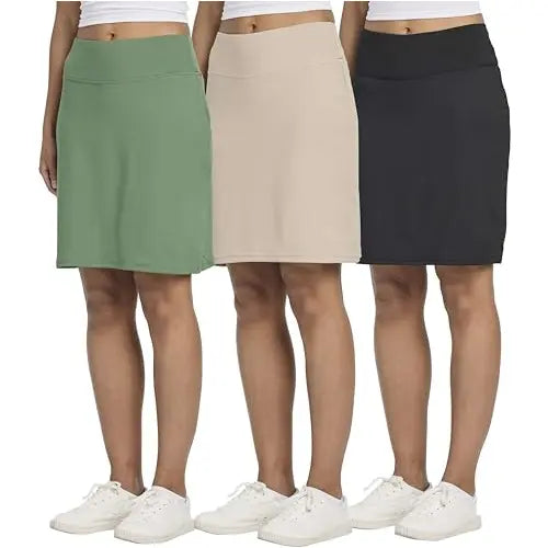 3-Pack Women's 20" Knee-Length Athletic Skorts