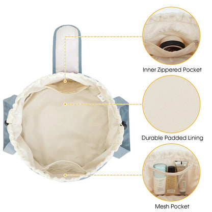 Large Barrel Drawstring Makeup Bag