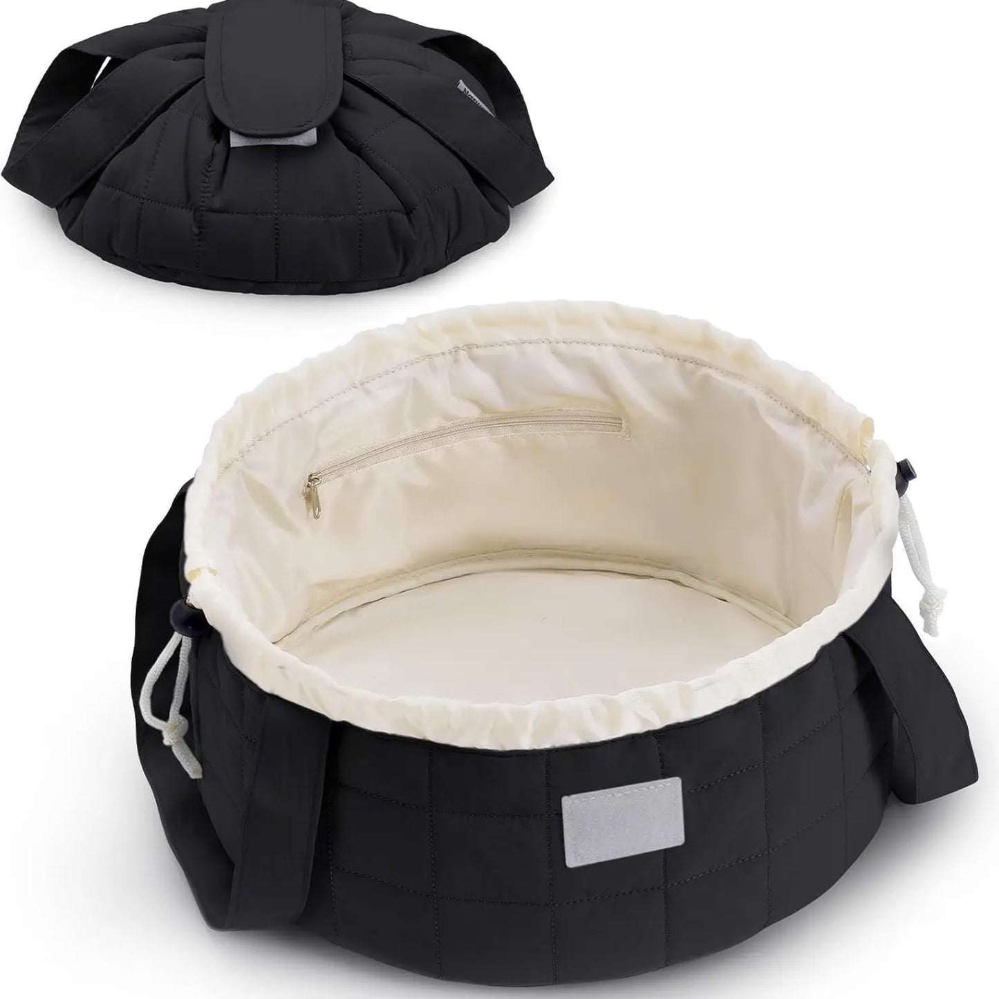 Large Barrel Drawstring Makeup Bag
