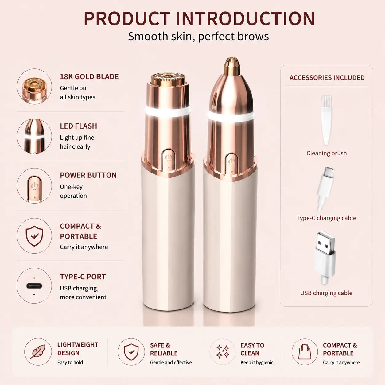 2-in-1 Facial & Eyebrow Hair Trimmer ✨
