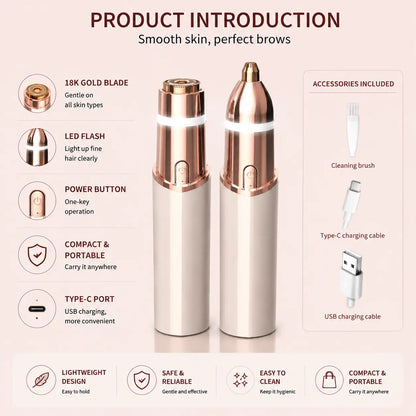 2-in-1 Facial & Eyebrow Hair Trimmer ✨