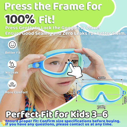 Kids' Swim Goggles with Nose Cover (2-Pack) 🤿🌊