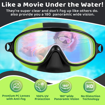 Kids' Swim Goggles with Nose Cover (2-Pack) 🤿🌊