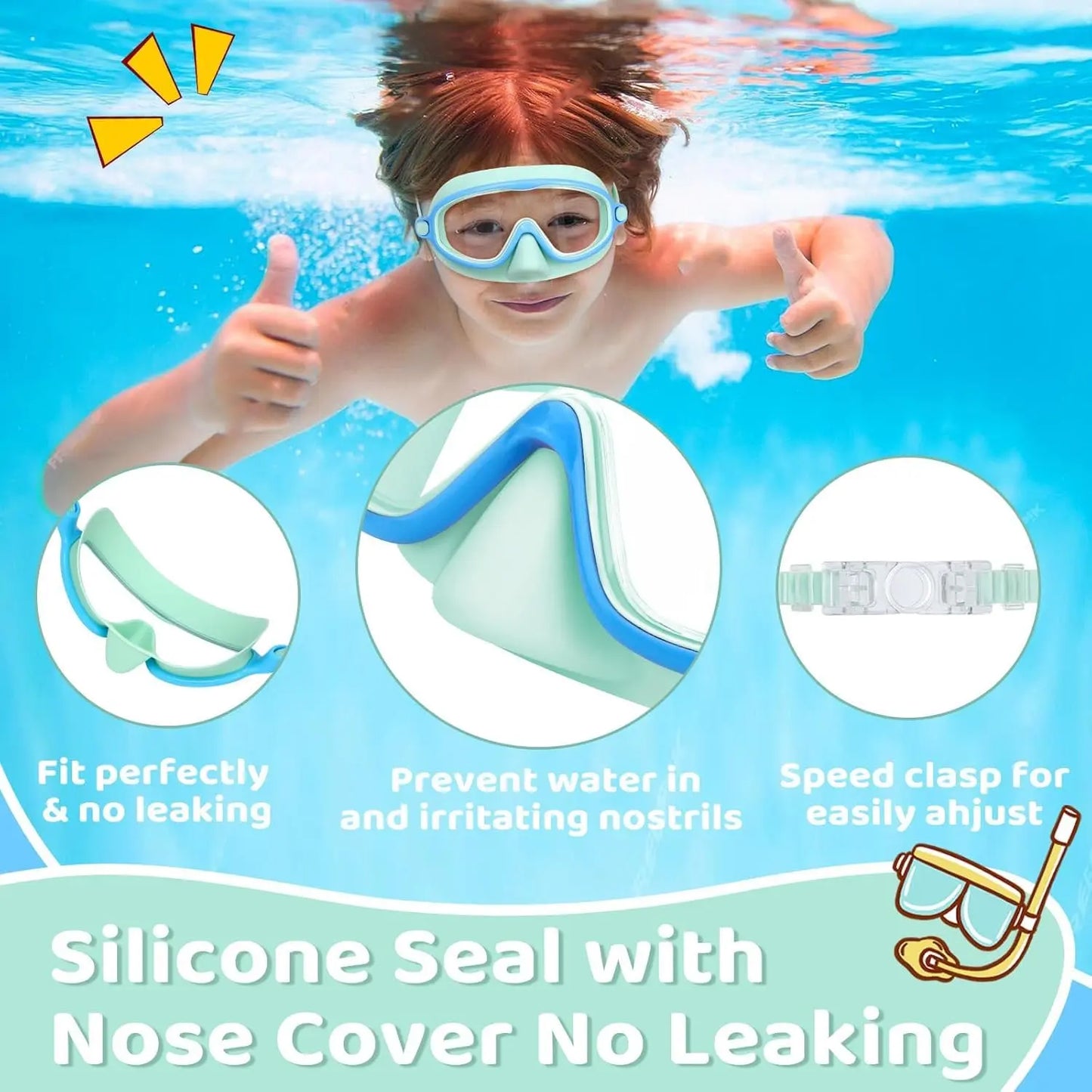 Kids' Swim Goggles with Nose Cover (2-Pack) 🤿🌊