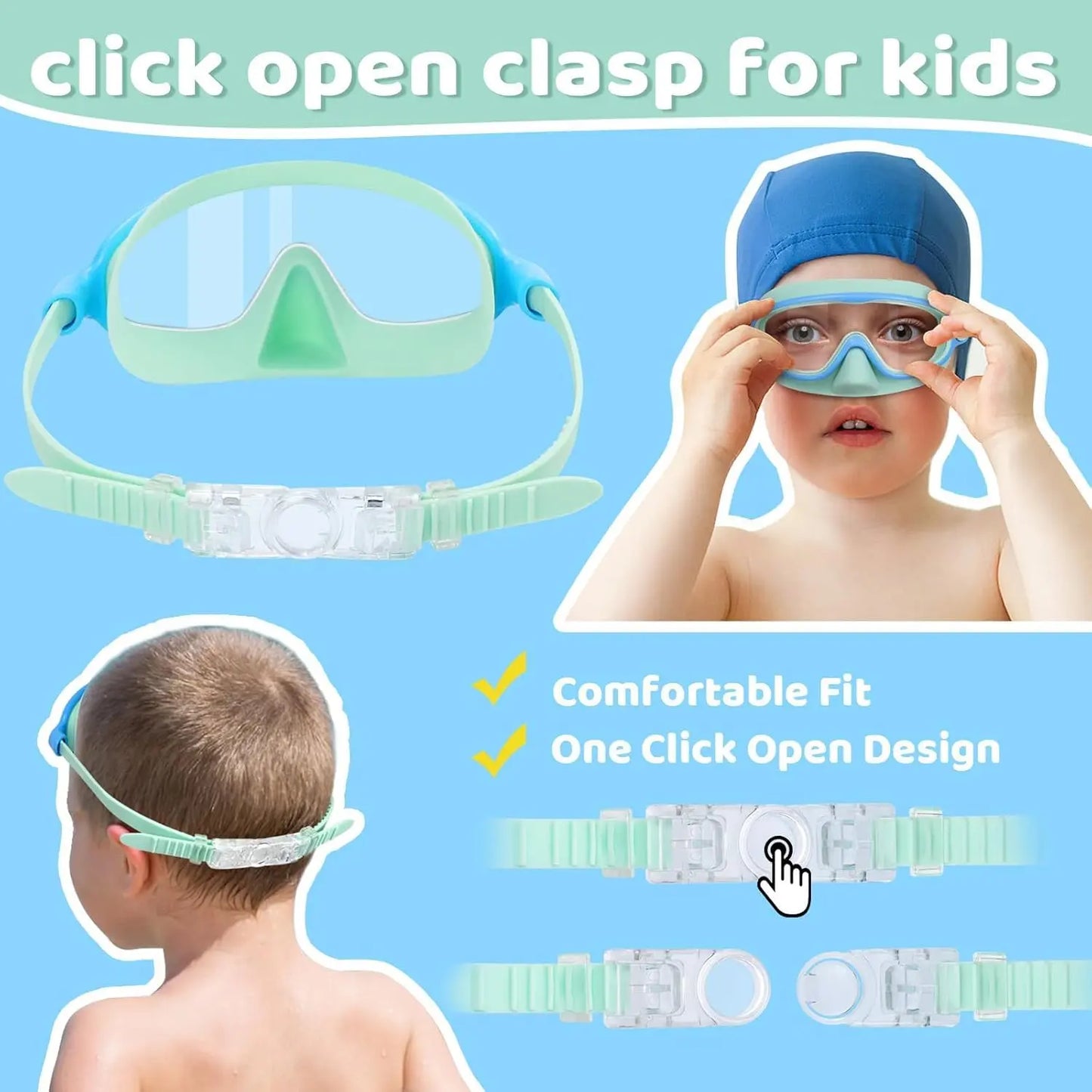 Kids' Swim Goggles with Nose Cover (2-Pack) 🤿🌊
