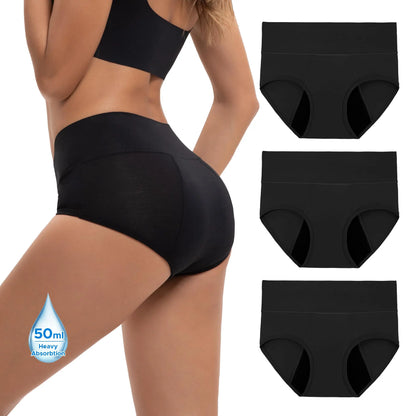 High-Waisted Bamboo Viscose Period Underwear (3-Pack) 🩸✨