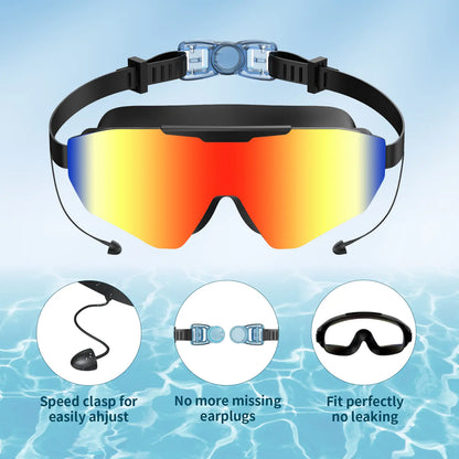 Wide View Swim Goggles with Earplugs (2-Pack) 🏊‍♂️💦