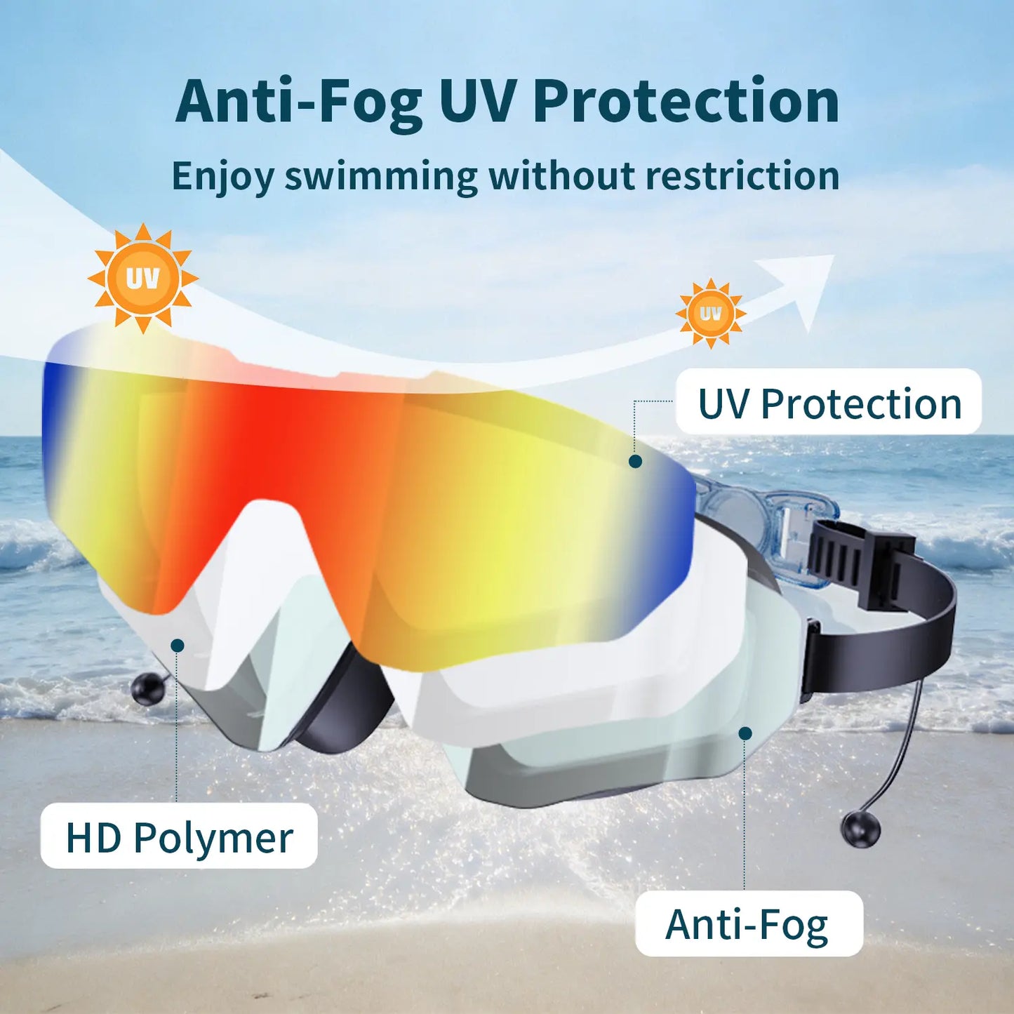 Wide View Swim Goggles with Earplugs (2-Pack) 🏊‍♂️💦