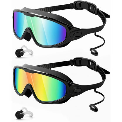 Wide View Swim Goggles with Earplugs & Nose Clip 🏊‍♂️💦
