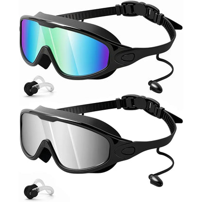 Wide View Swim Goggles with Earplugs & Nose Clip 🏊‍♂️💦