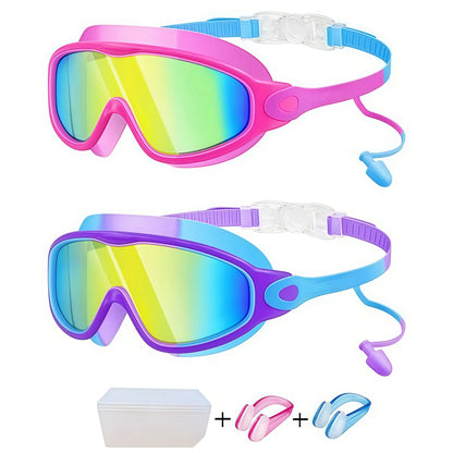 Wide View Swim Goggles with Earplugs & Nose Clip 🏊‍♂️💦