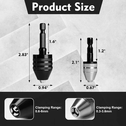 2-Piece Keyless Drill Chuck Adapter Set 🛠️⚡