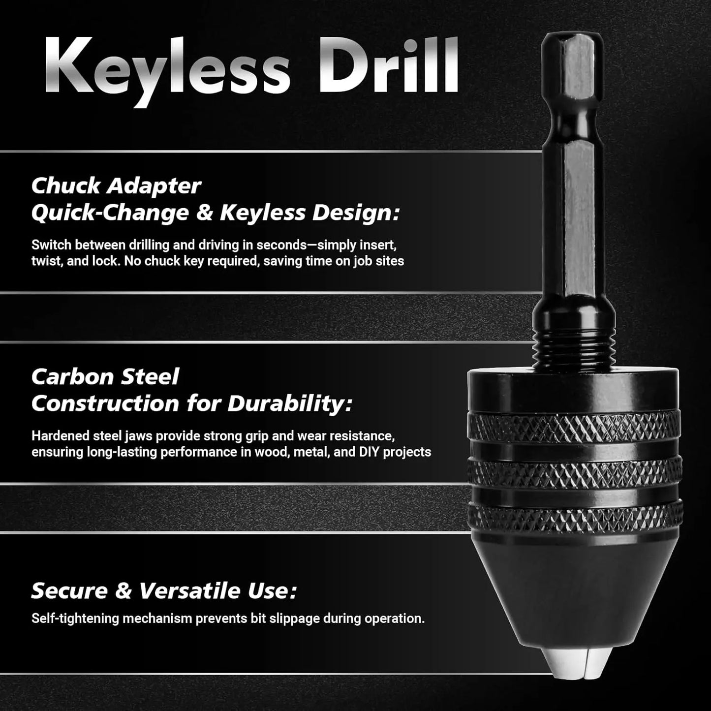 2-Piece Keyless Drill Chuck Adapter Set 🛠️⚡