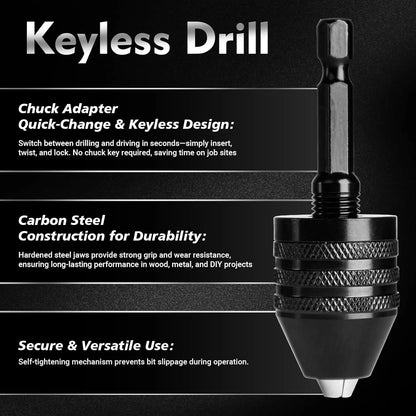 2-Piece Keyless Drill Chuck Adapter Set 🛠️⚡