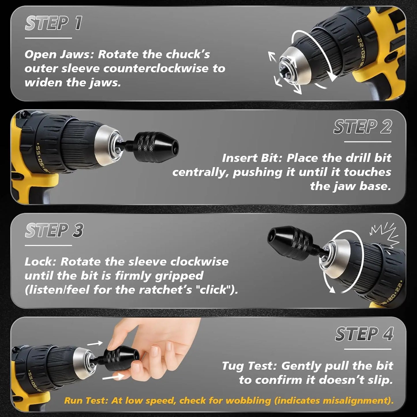 2-Piece Keyless Drill Chuck Adapter Set 🛠️⚡