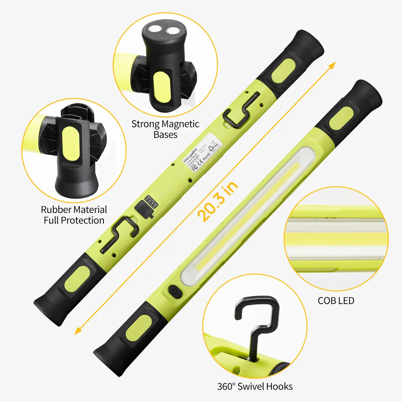 Cordless Rechargeable Under Hood Work Light Bar 💡🔧