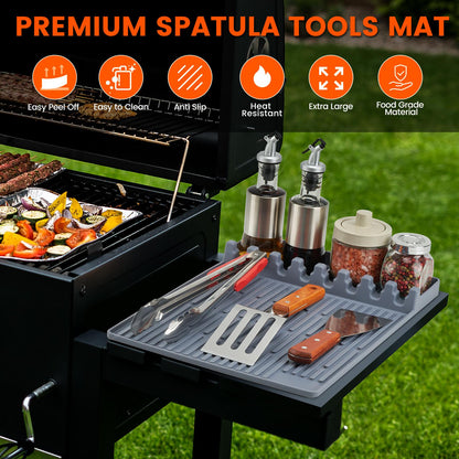 Silicone Grill Side Shelf Mat & BBQ Tool Holder 🥩🔥