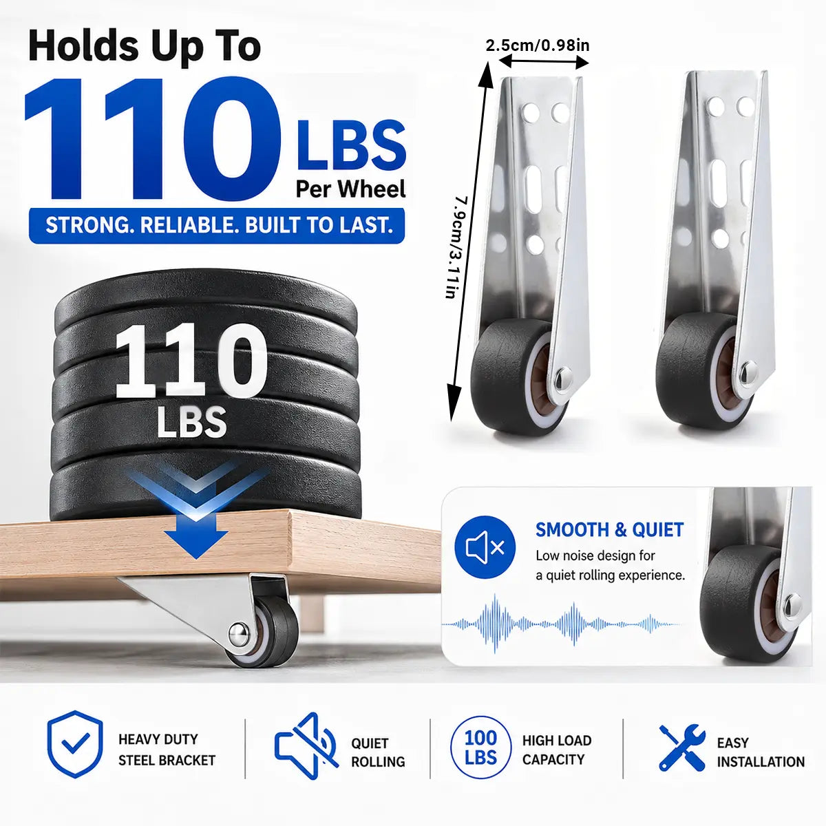 Heavy-Duty Vertical Track Roller Wheel & Bottom Guide 🚪⚙️