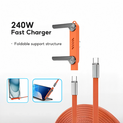 🔥240W 360° Rotating Stand 2-in-1 Charging Cable