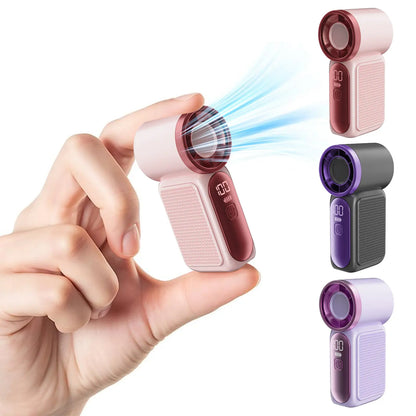 Mini Handheld Turbo Fan with LED Display 🌪️💄