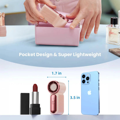 Mini Handheld Turbo Fan with LED Display 🌪️💄