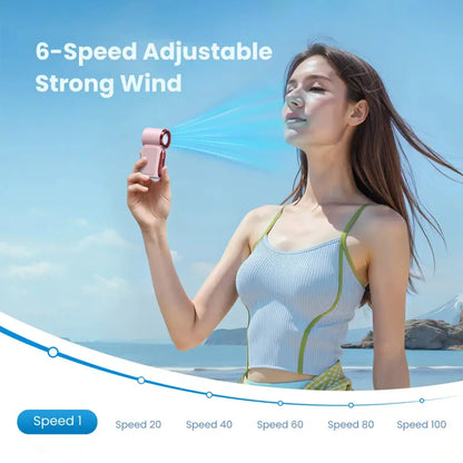 Mini Handheld Turbo Fan with LED Display 🌪️💄