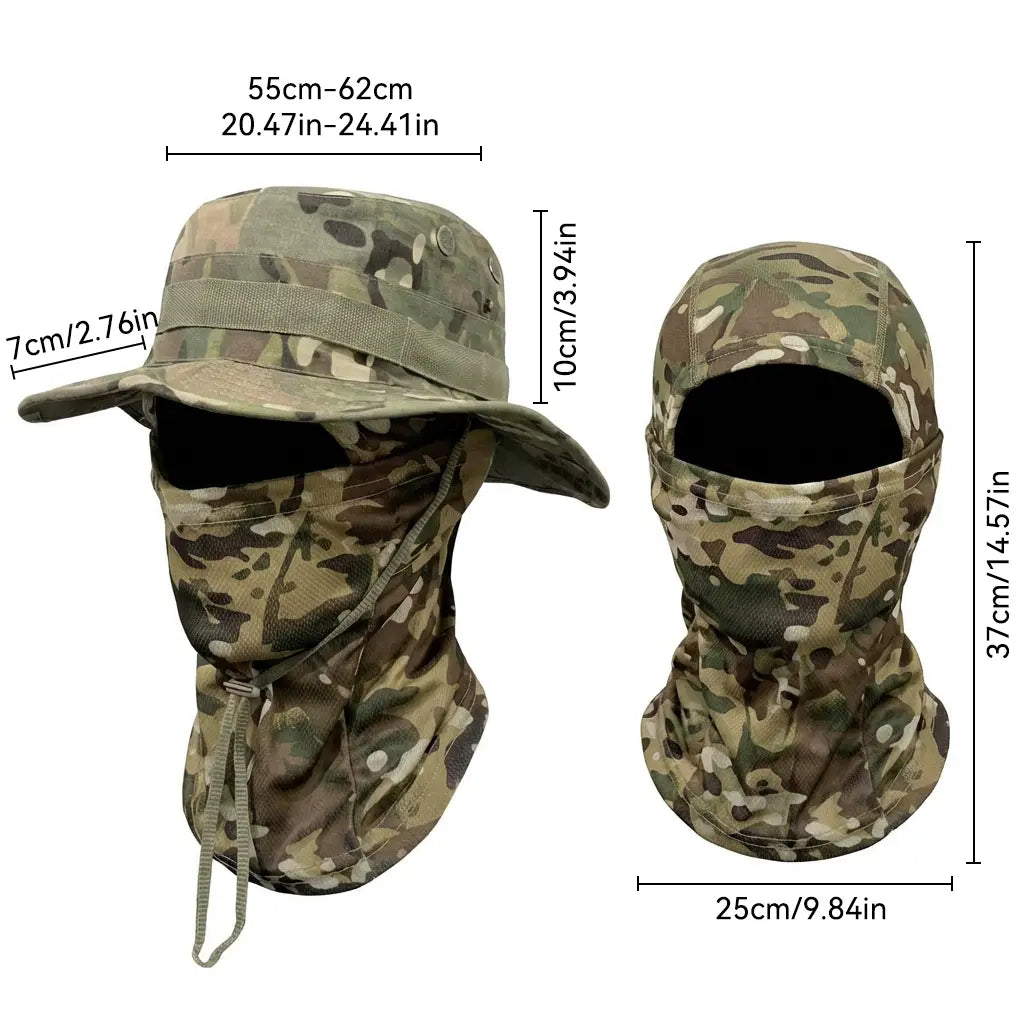 Camouflage Fisherman Hat with Detachable Face & Neck Mask 🤠🌿