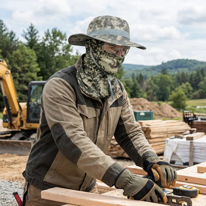 Camouflage Fisherman Hat with Detachable Face & Neck Mask 🤠🌿
