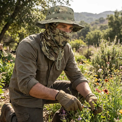 Camouflage Fisherman Hat with Detachable Face & Neck Mask 🤠🌿