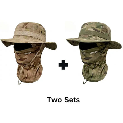 Camouflage Fisherman Hat with Detachable Face & Neck Mask 🤠🌿