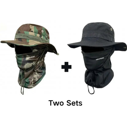 Camouflage Fisherman Hat with Detachable Face & Neck Mask 🤠🌿