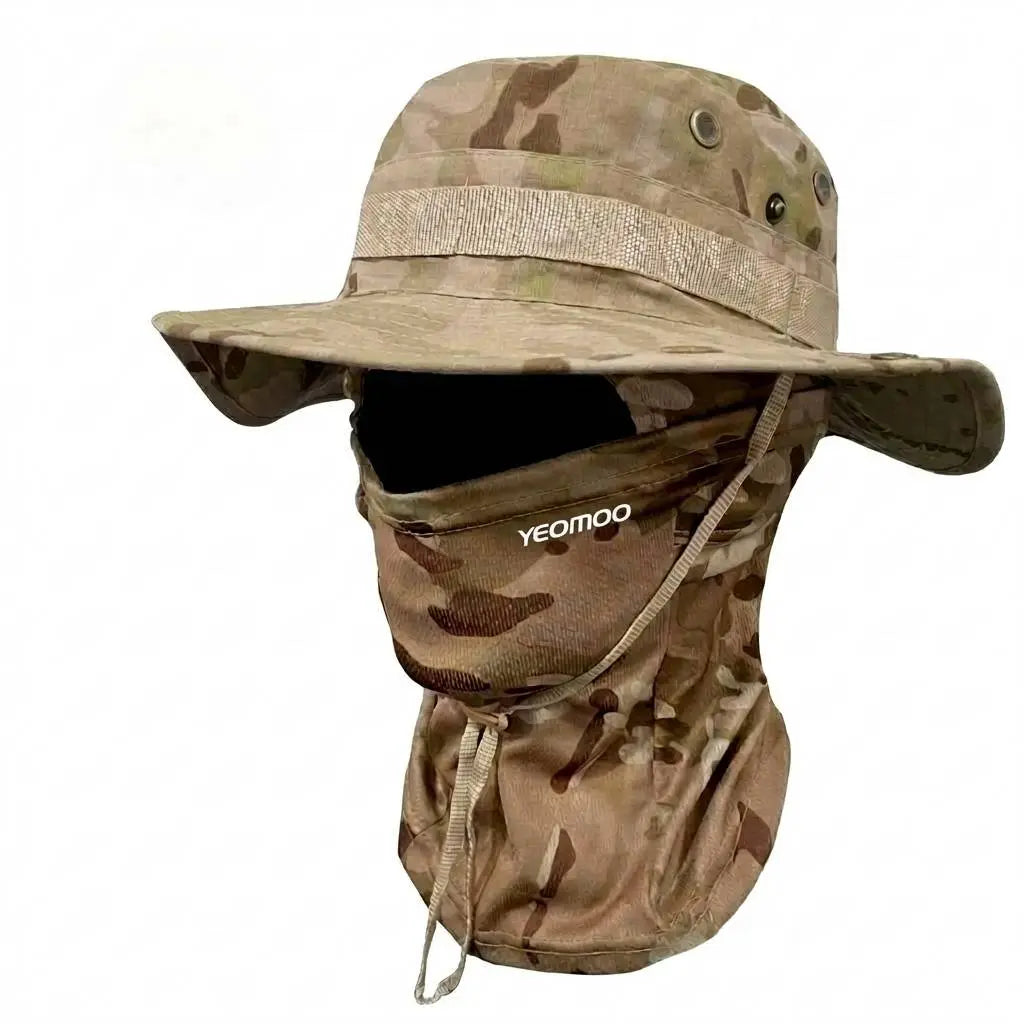 Camouflage Fisherman Hat with Detachable Face & Neck Mask 🤠🌿