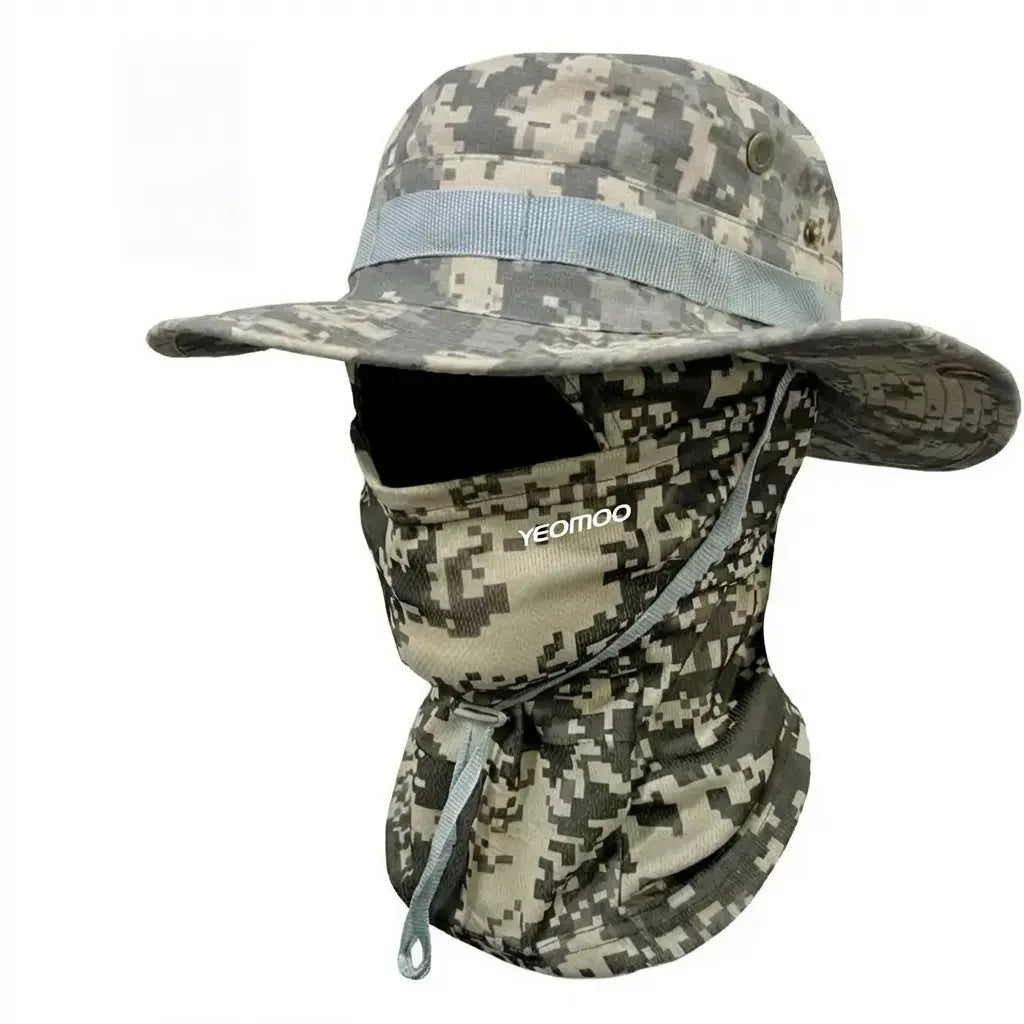 Camouflage Fisherman Hat with Detachable Face & Neck Mask 🤠🌿