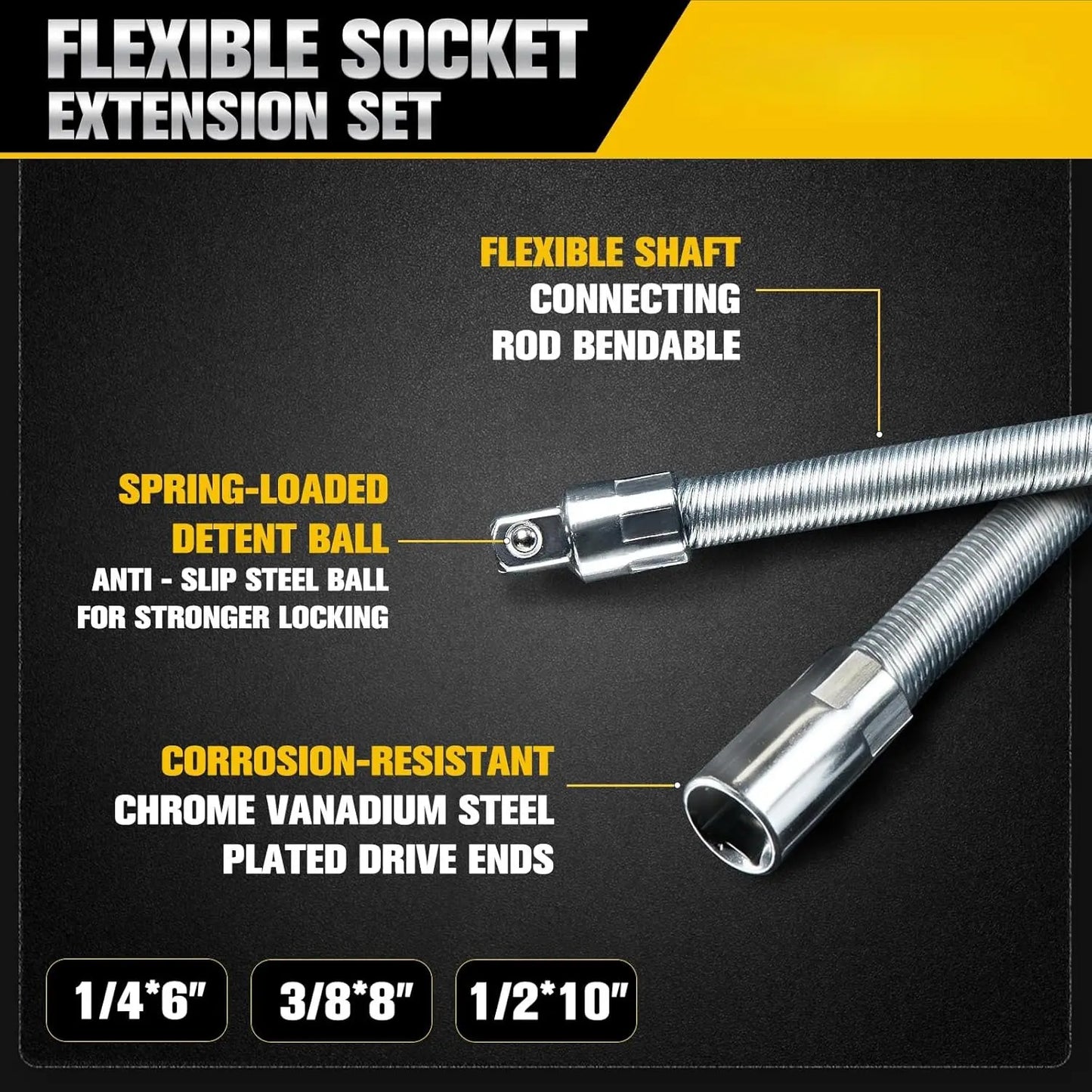 1/2 Inch 35cm Socket Ratchet Wrench & Flex Shaft Set 🔧🚗