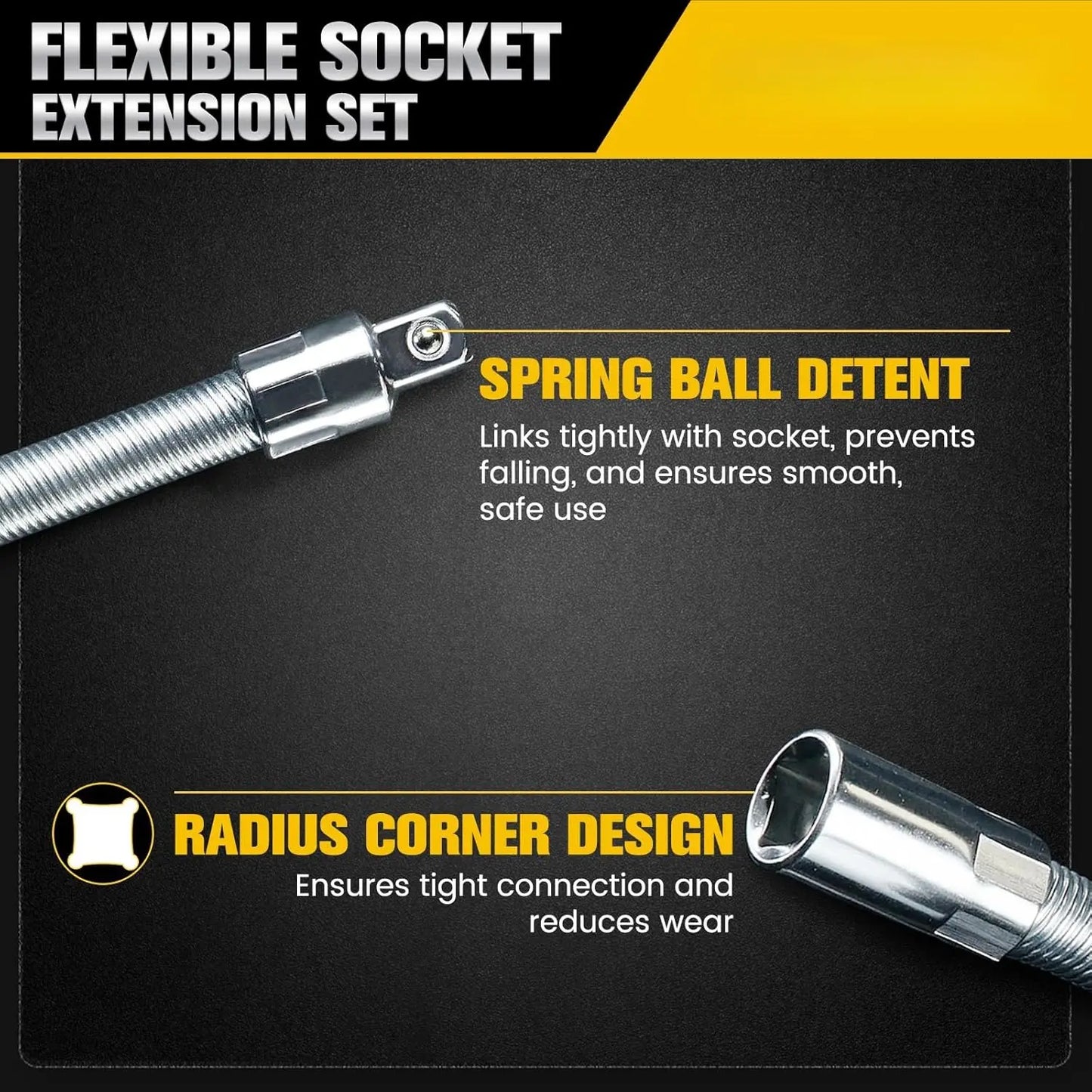 1/2 Inch 35cm Socket Ratchet Wrench & Flex Shaft Set 🔧🚗