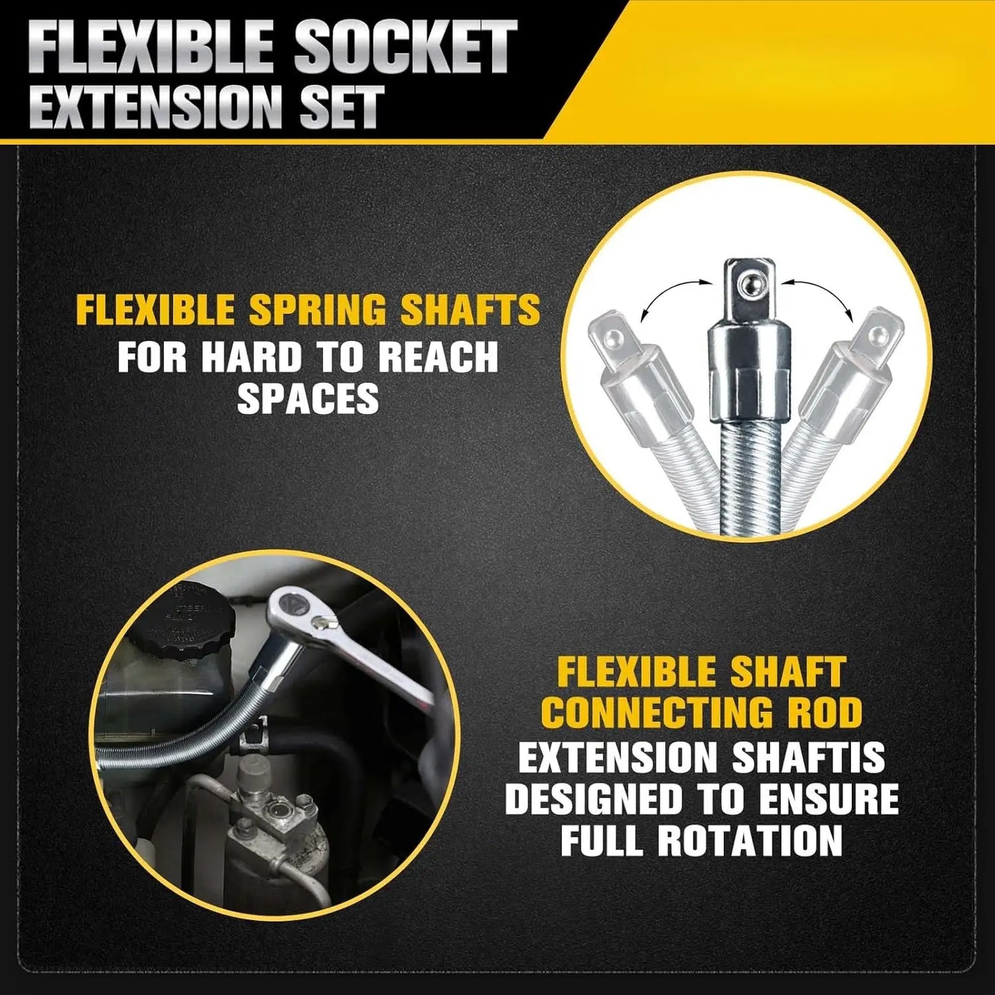 1/2 Inch 35cm Socket Ratchet Wrench & Flex Shaft Set 🔧🚗