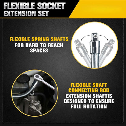 1/2 Inch 35cm Socket Ratchet Wrench & Flex Shaft Set 🔧🚗