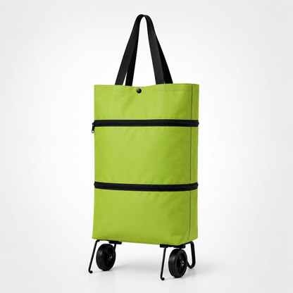 2-in-1 Rolling Grocery Tote & Foldable Trolley Bag