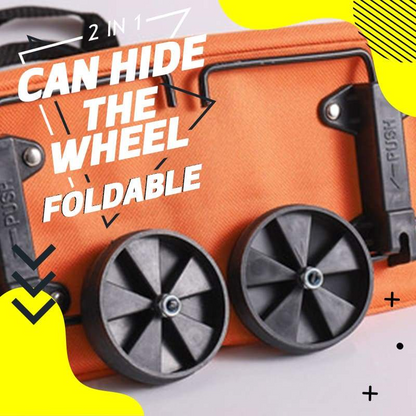 2-in-1 Rolling Grocery Tote & Foldable Trolley Bag