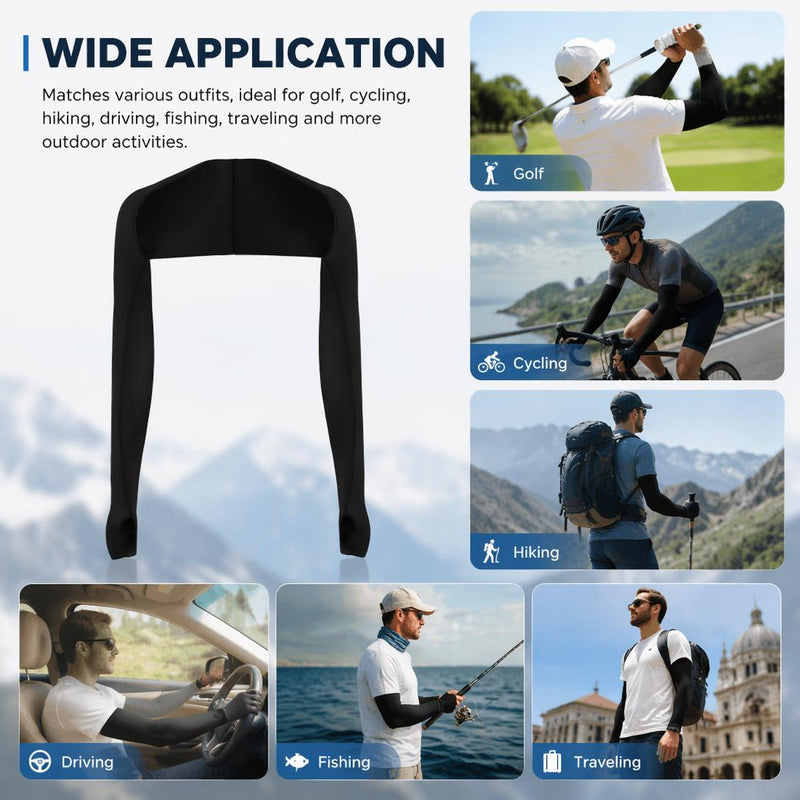 ❄️ UV-Block One-Piece Cooling Arm Sleeves & Shoulder Wrap