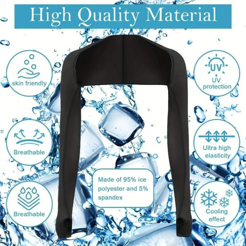 ❄️ UV-Block One-Piece Cooling Arm Sleeves & Shoulder Wrap