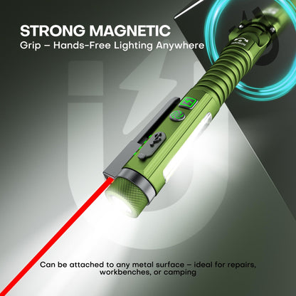🔦 Tactical 800LM Rechargeable EDC Flashlight Multi-Tool